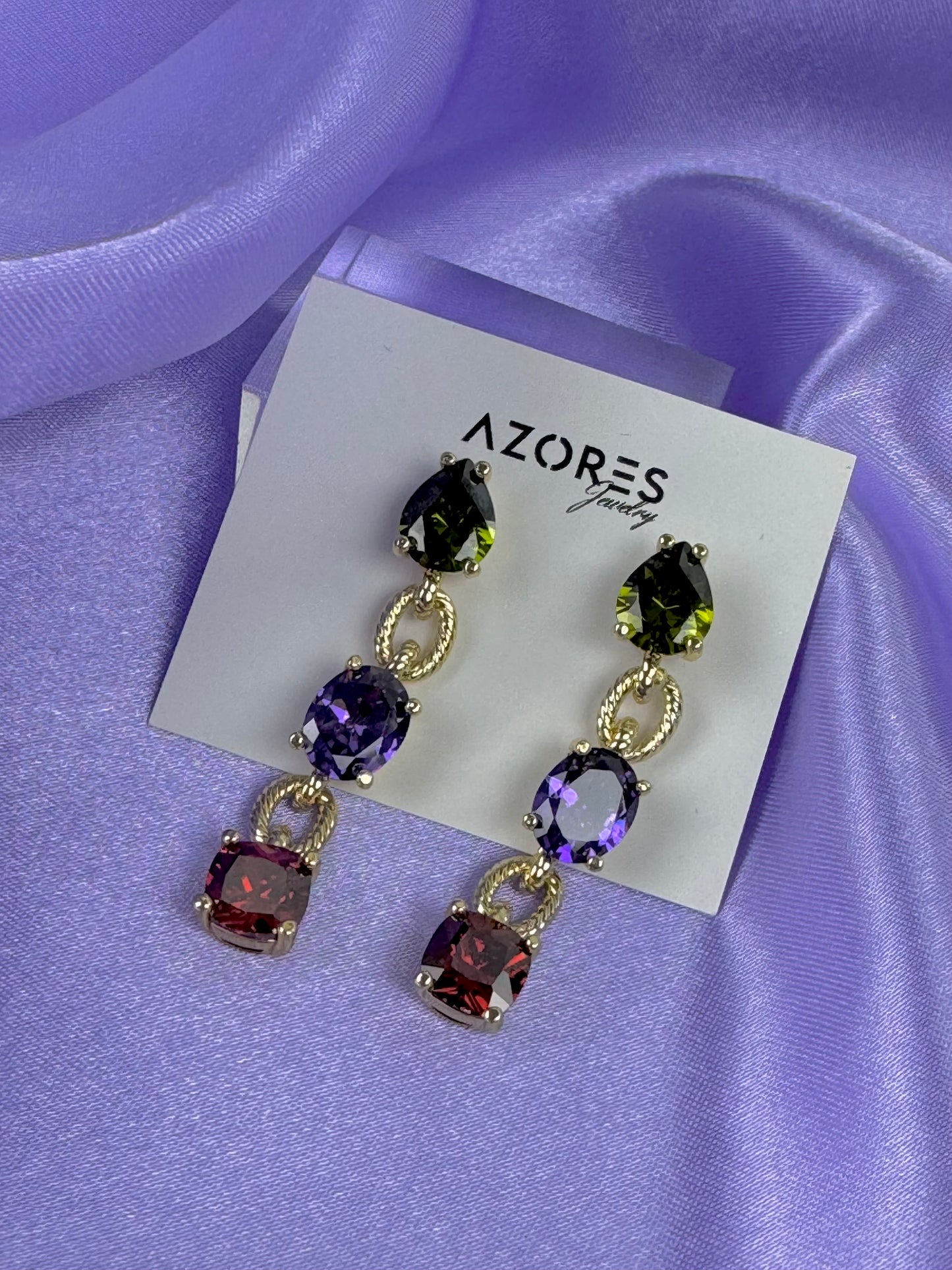 Aretes Beatriz- Dorado Multicolor