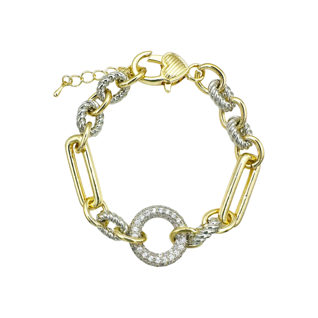 Dangle Bracelet- Silver y Gold