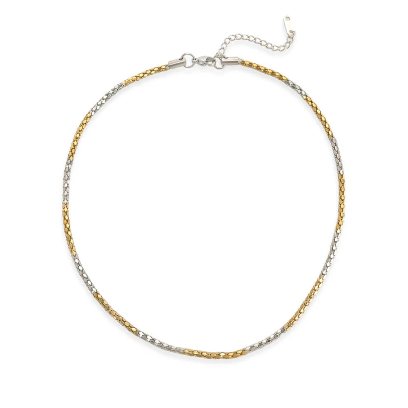 Two Tone Necklace 18K Gold Plated