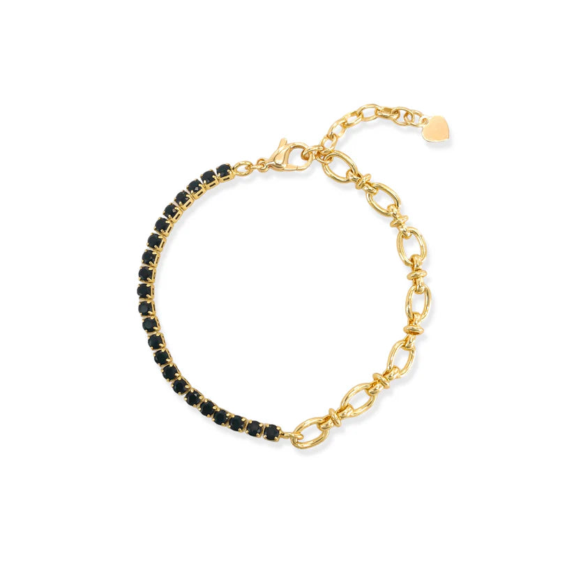 Chain Bracelet 18k Gold Plated- Zirconia