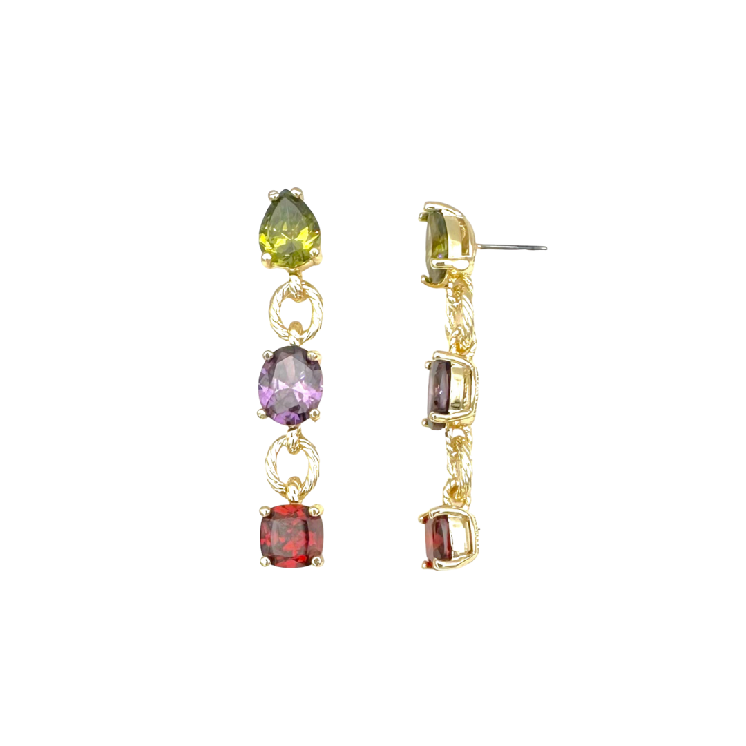 Aretes Beatriz- Dorado Multicolor