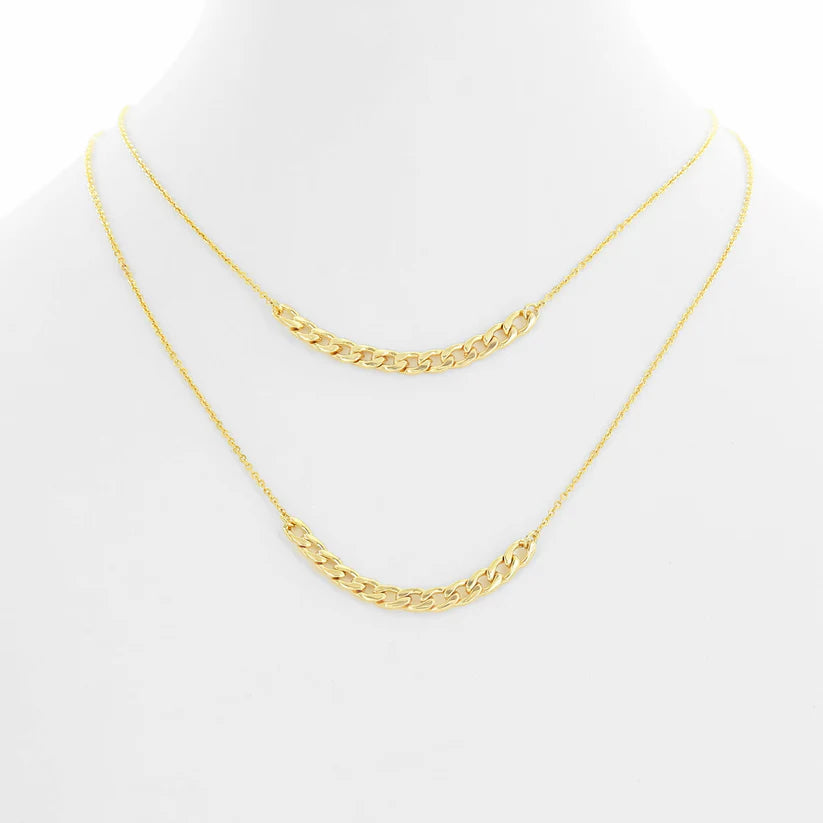 Double Layer Necklace- 18K Gold Plated